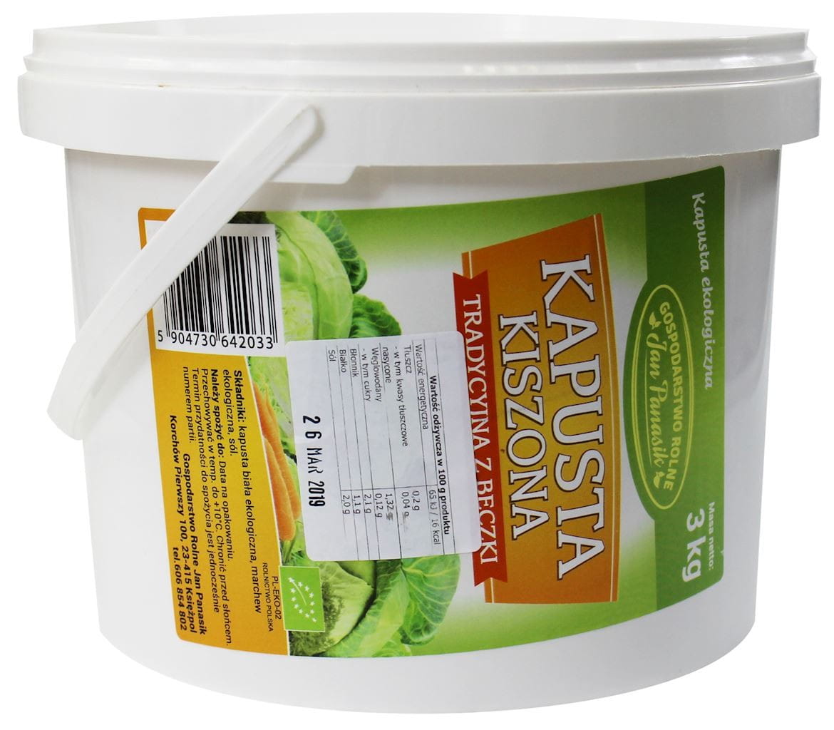 Sauerkraut BIO 3 kg (spand) - JAN PANASIK