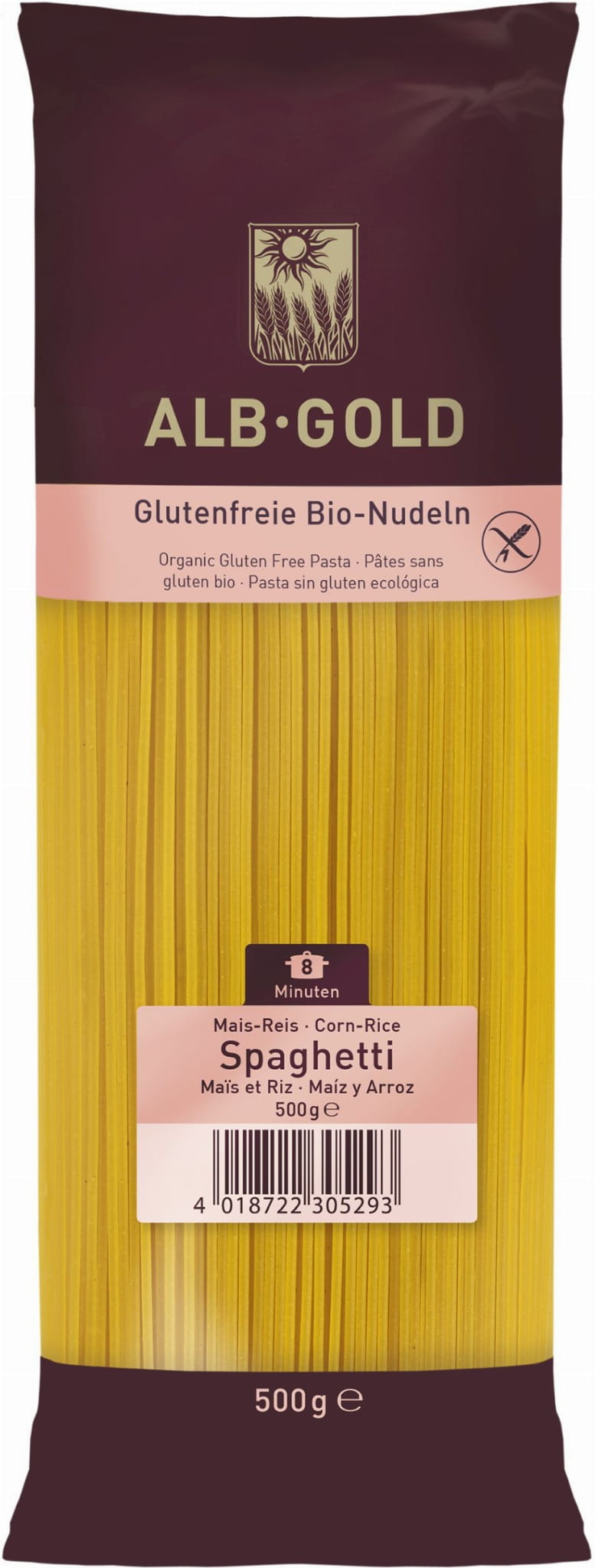 Mi (Jagung - Beras) Spaghetti Bebas Gluten BIO 500 g - ALB GOLD