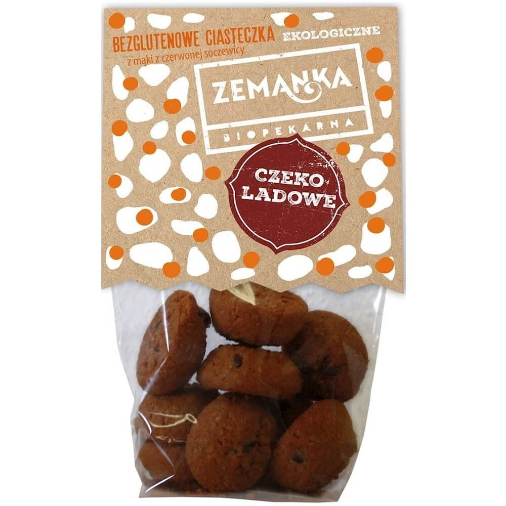 Bezlepkové čokoládové sušenky z červené čočkové mouky BIO 100 g - ZEMANKA