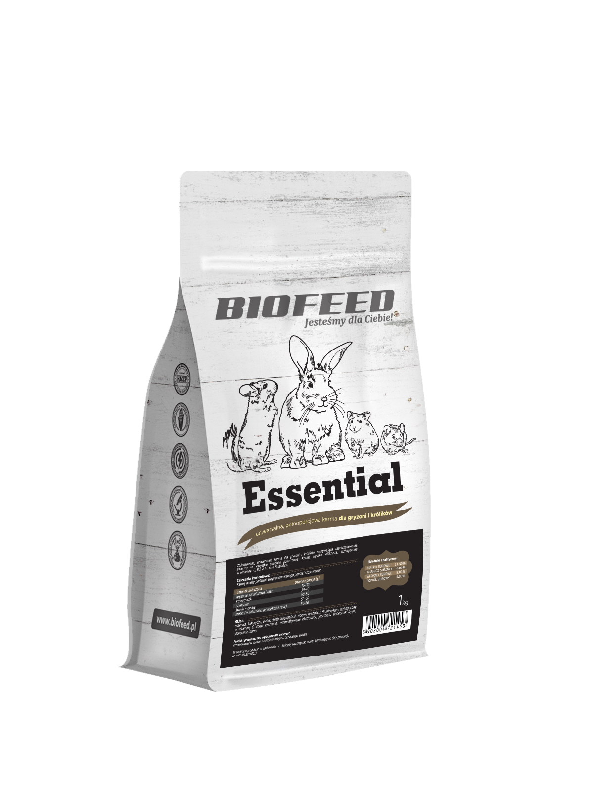 Essential 1kg - universell für Nagetiere - BIOFEED