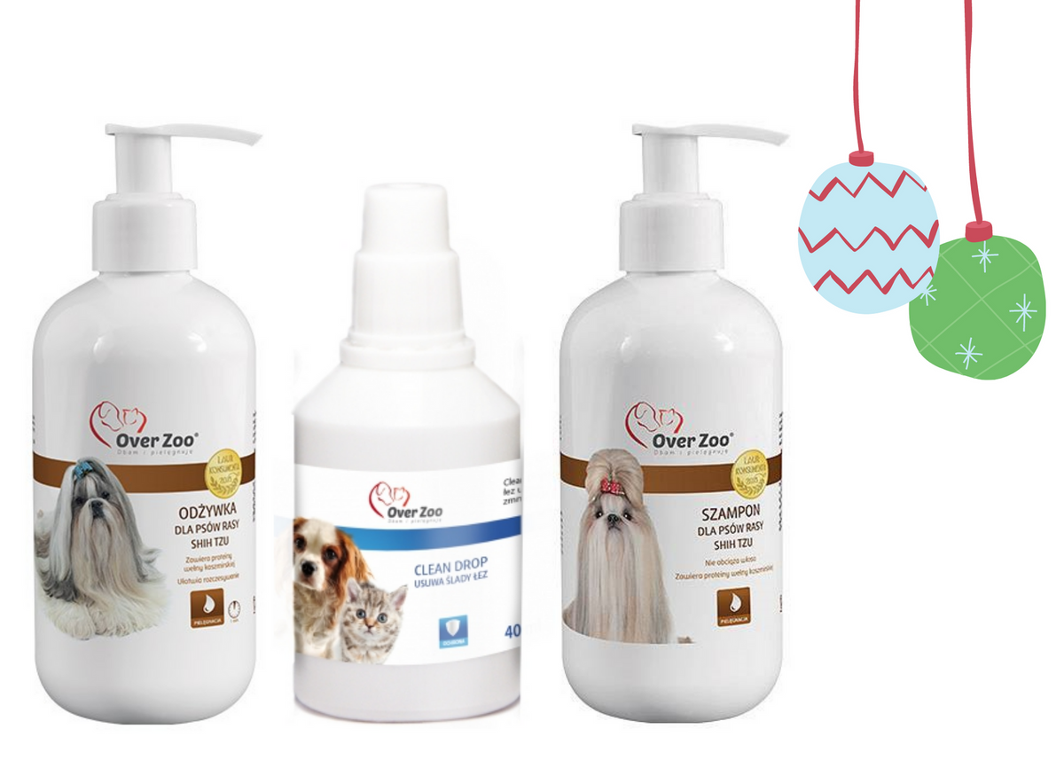 WEIHNACHTSSET FÜR SHIH TZU HUNDE + CLEAN DROP - OVERZOO