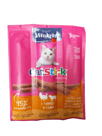 CAT STICK MINI Katzensnack Truthahn und Lamm 6 Stück - VITAKRAFT