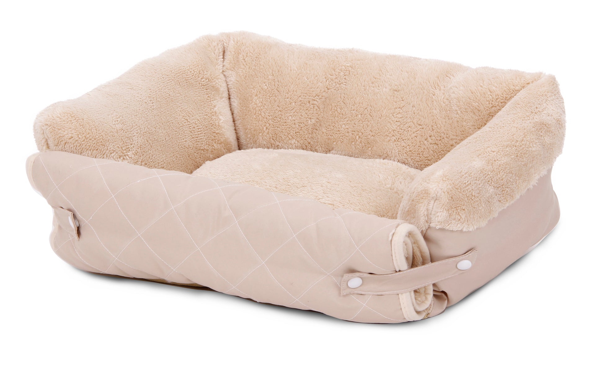 Beiges faltbares Hundebett 90x70x14cm [LEG087SBE] - PETLOVE