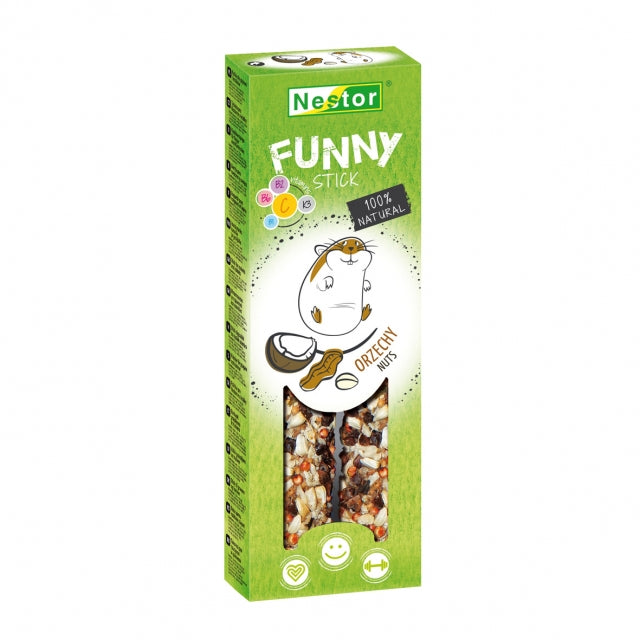 Stick für Nager und Kaninchen Funny mit Nüssen 2 Stk. [Funny-OR] - NESTOR