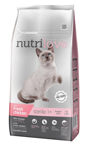 Premium für Katzen STERIL mit frischem Huhn 7kg [11465] - NUTRILOVE