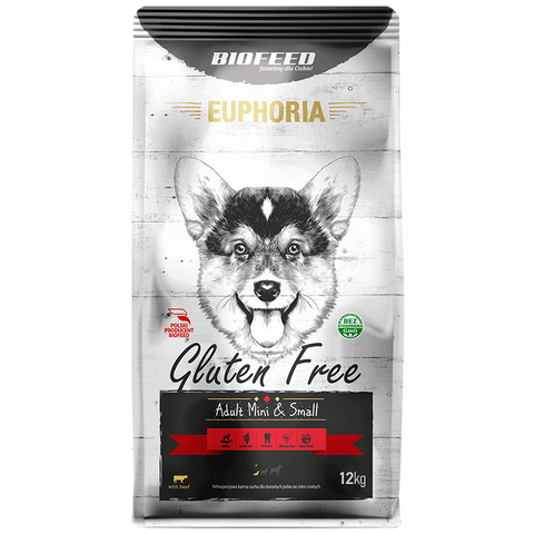 EUPHORIA Gluten Free Mini & Small für Mini- und kleine Hunde mit Rind 12kg - BIOFEED