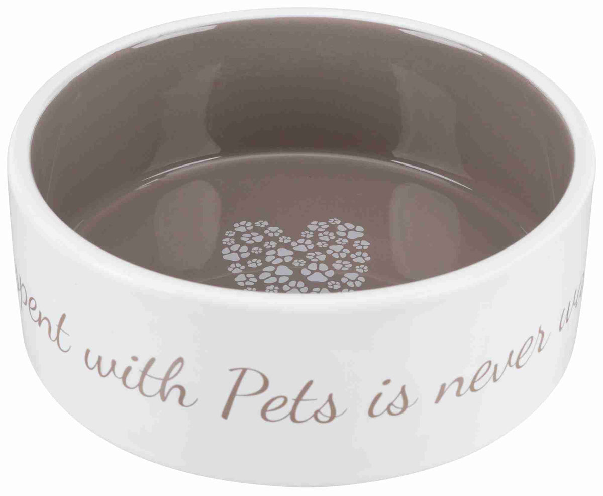 Pet's Home Keramiknapf, 0,8 l/o 16 cm, creme/dunkelgrau [TX-25054] - TRIXIE