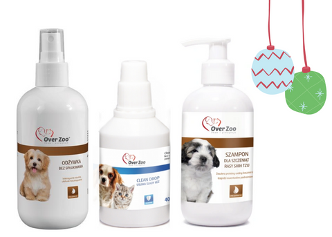 WEIHNACHTSSET FÜR SHIH TZU WELPEN + CLEAN DROP - OVERZOO