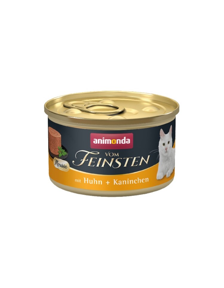 Vom Feinsten Mousse für Katzen Dose mit Huhn und Kaninchen 85g - ANIMONDA