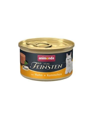 Vom Feinsten Mousse für Katzen Dose mit Huhn und Kaninchen 85g - ANIMONDA