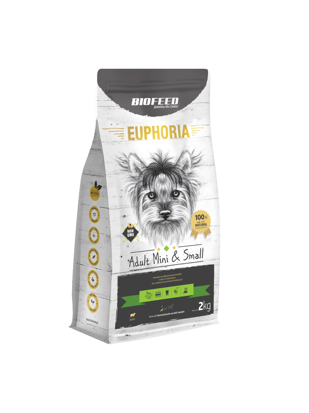 Euphoria Adult Mini&Small Breed - LAMM 2kg - BIOFEED