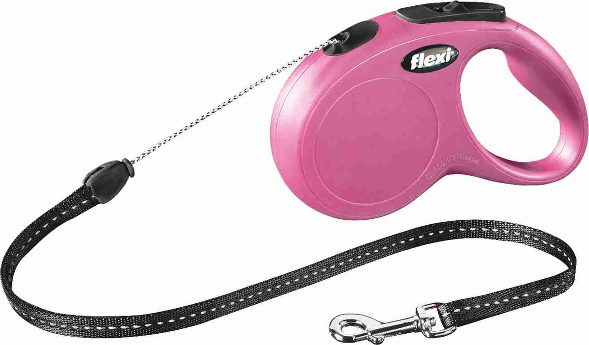 NEW CLASSIC Rollleine für Hunde, 5m Leine, Größe S bis 12kg, rosa - FLEXI