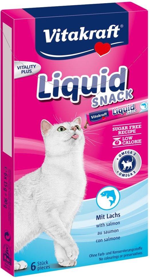 CAT LIQUID SNACK Snack mit Lachs und Omega für Katzen 6 St. - VITAKRAFT