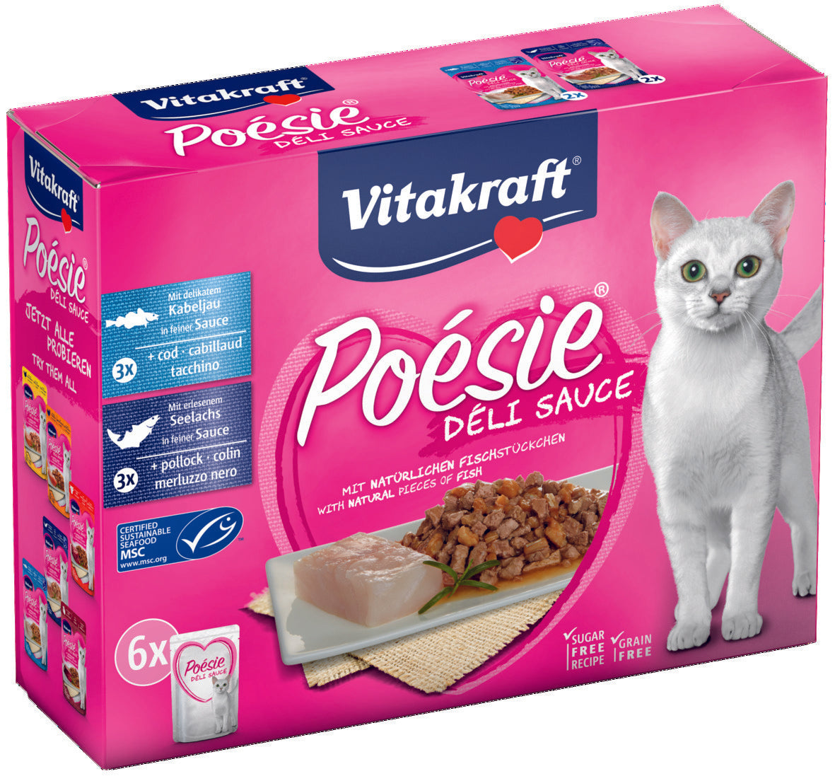 POESIE DELI SAUCE MULTIPAK mit Fisch 7x85g (6+1 gratis) - VITAKRAFT