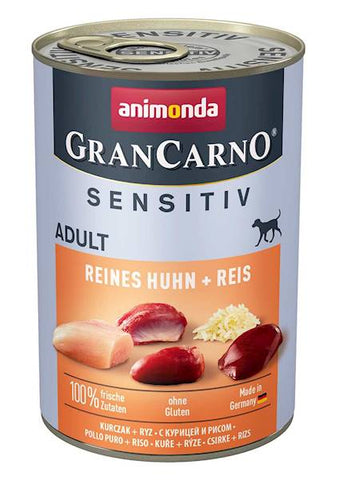 GranCarno Sensitive Adult reines Huhn in Dose mit Reis 400g - ANIMONDA