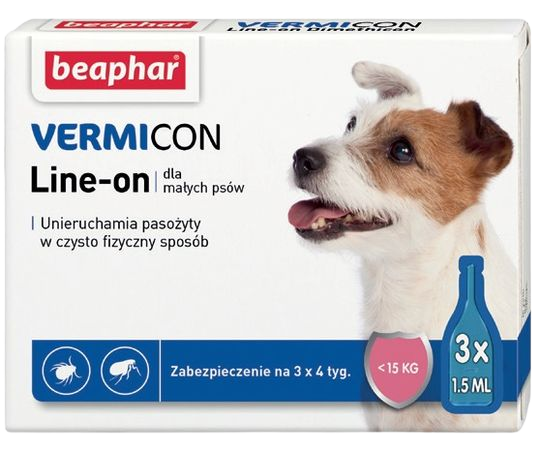 VERMICON LINE-ON DOG S 1.5ML - 3 Pipetten Flohtropfen für Hunde - BEAPHAR