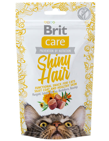 CARE CAT SNACK GLÄNZENDES HAAR 50g - BRIT