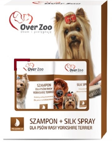 SET SEIDE SPRAY + SHAMPOO FÜR YORKSHIRE TERRIER HUNDE 500ml - RÜCKZUG - OVERZOO