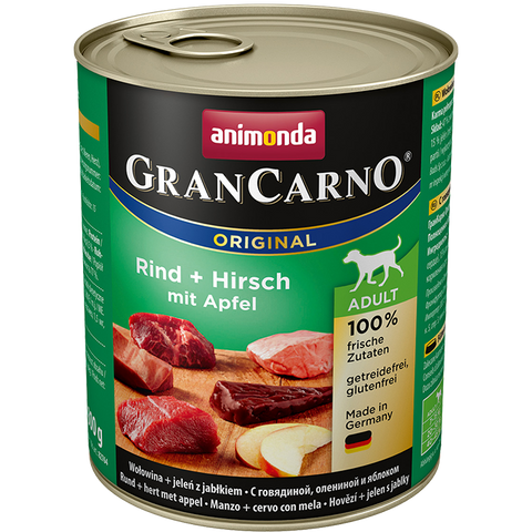 GranCarno Original Adult Dosenrindfleisch Hirschapfel 800g - ANIMONDA