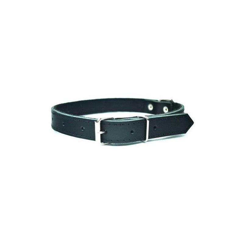 Lederhalsband - 20-55cm Schwarz - CHABA