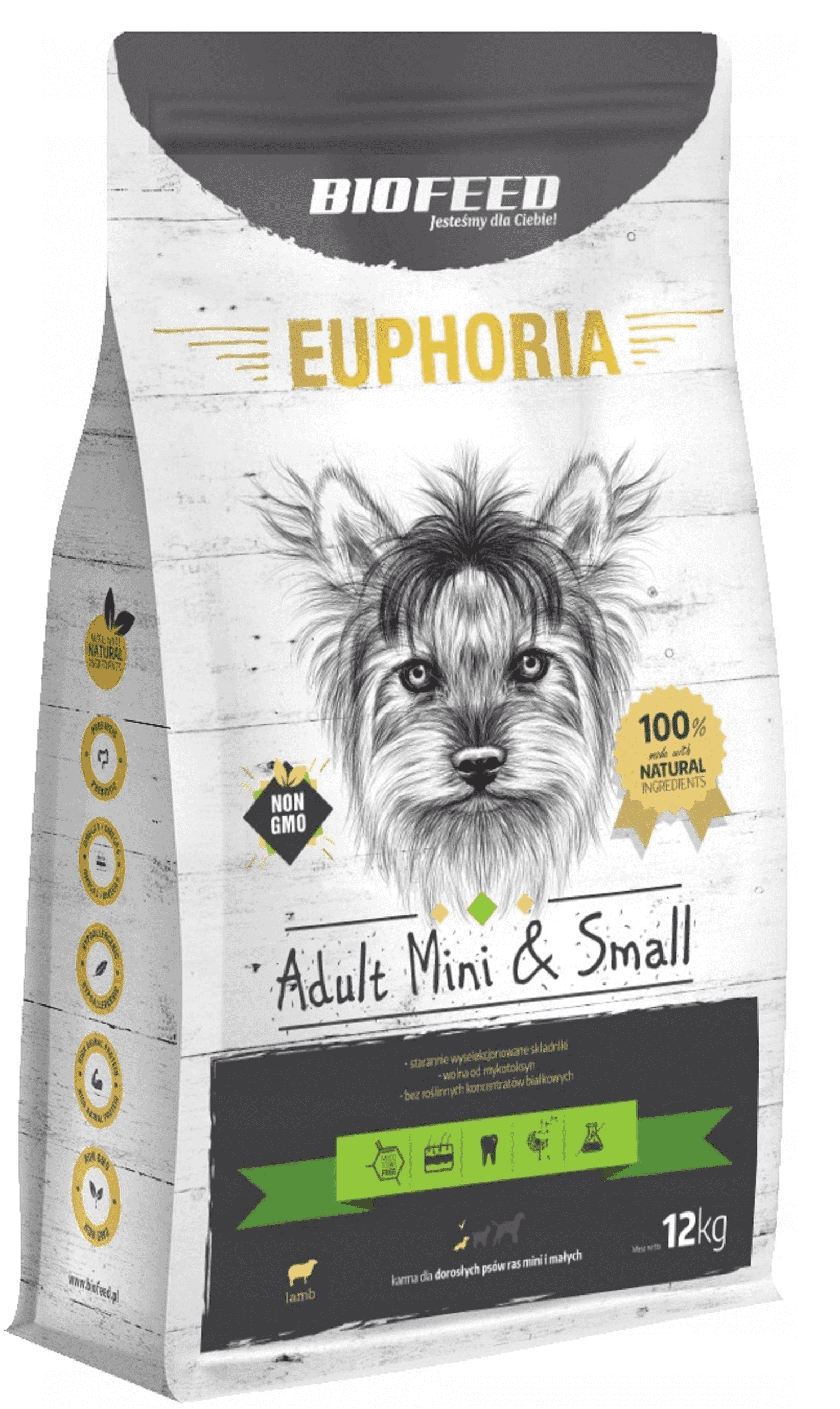 Euphoria Adult Mini&Small Breed - LAMM 12kg - BIOFEED