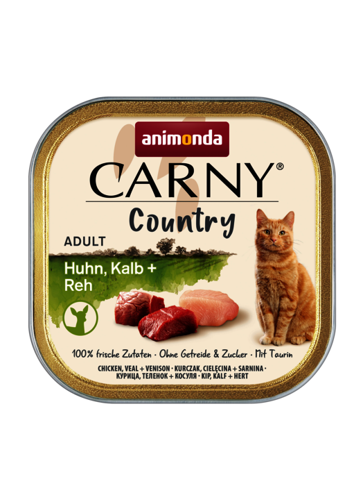 CARNY COUNTRY Erwachsenengericht mit Huhn, Kalb und Wild 100g - ANIMONDA