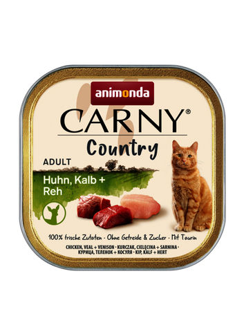 CARNY COUNTRY Erwachsenengericht mit Huhn, Kalb und Wild 100g - ANIMONDA