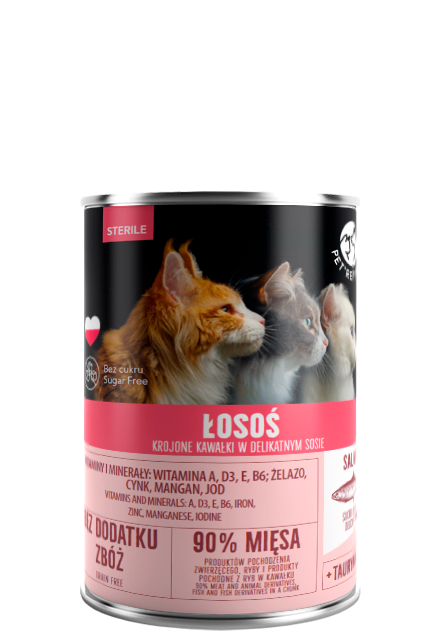 Lachsstücke in Sauce Dose für sterilisierte Katze 400g - PETREPUBLIC