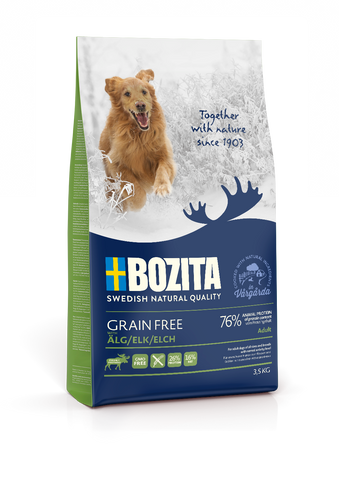 Hund Getreidefrei Adult Plus Elch 3,5 kg - BOZITA