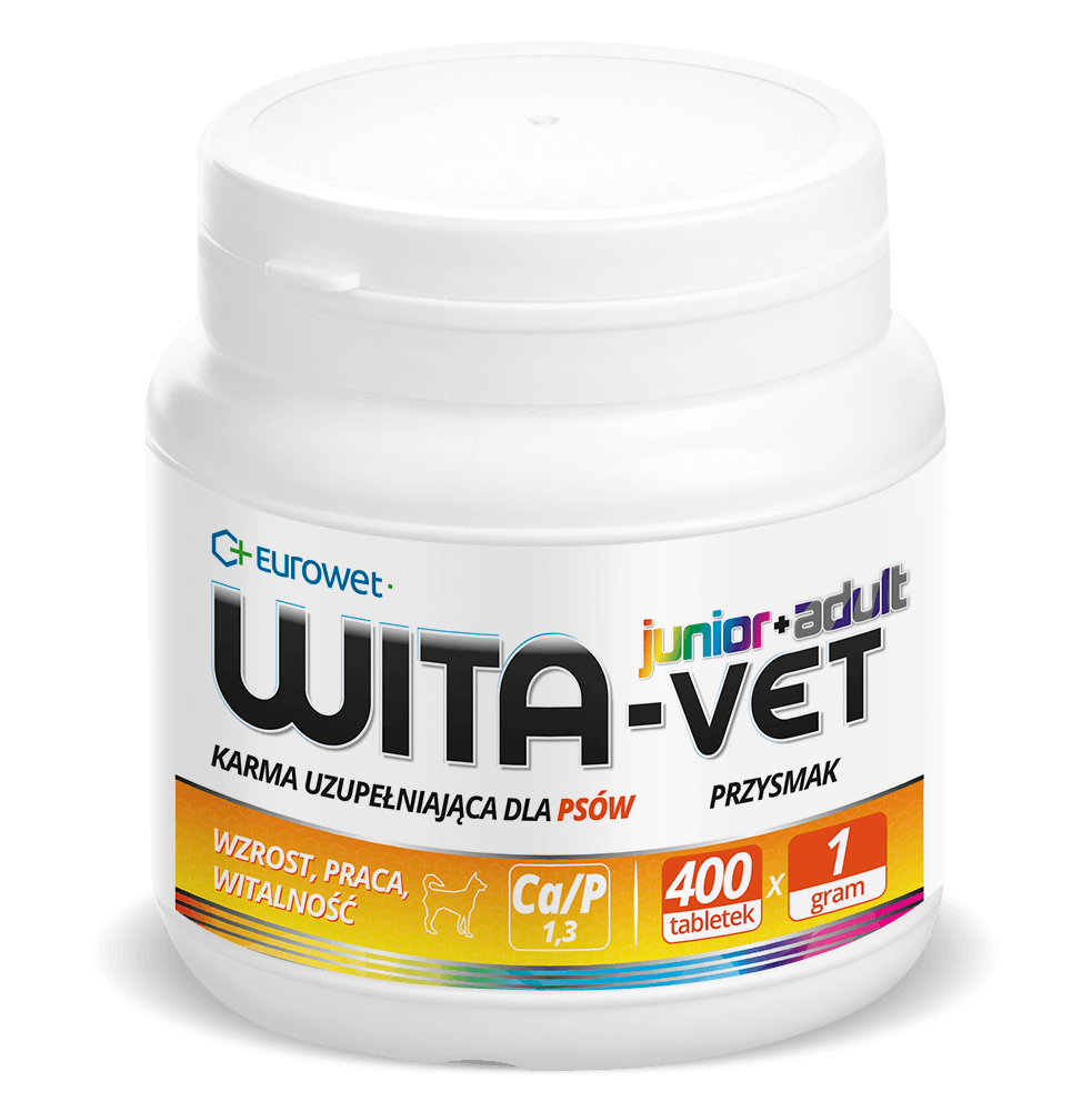 Wita-Vet Ca/P=1,3 - Vitaminergänzung für Hunde 1g 400 Tab. -EURET