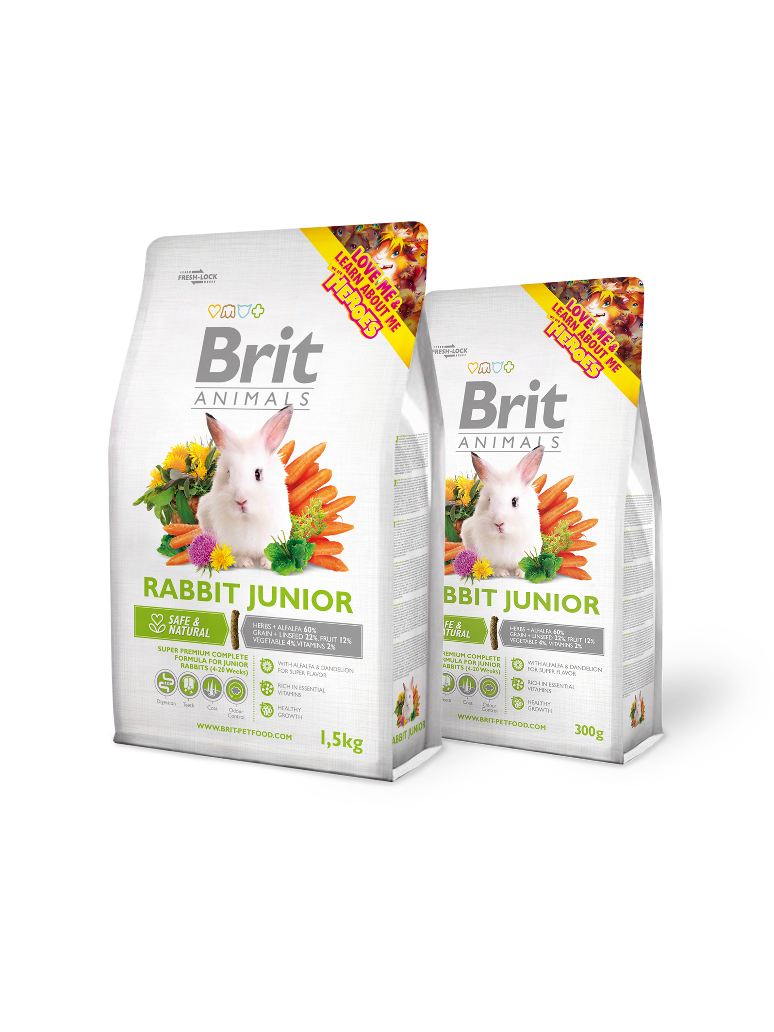 TIERE KANINCHEN JUNIOR KOMPLETT 300 g - BRIT