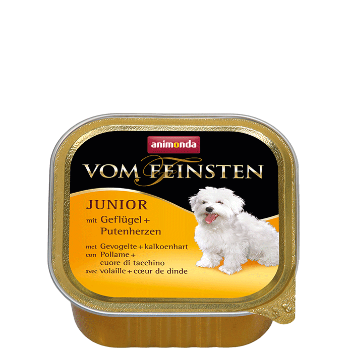 Vom Feinsten Juniorgericht mit Geflügel- und Putenherzen 150g - ANIMONDA