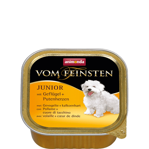 Vom Feinsten Juniorgericht mit Geflügel- und Putenherzen 150g - ANIMONDA