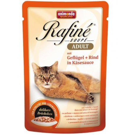 Rafiné Soupé Adult Geflügel & Rind Pouch in Käsesauce 100 g - ANIMONDA