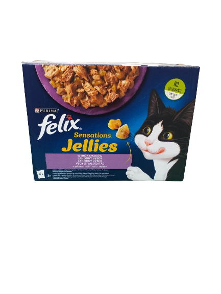 SENSATIONS JELLIES Geschmacksauswahl in einem Geleebeutel für eine Katze (12x85g) - FELIX