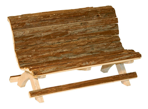 Holzbank für Nagetiere aus Naturholz 30x15x18cm [82770] - KERBL