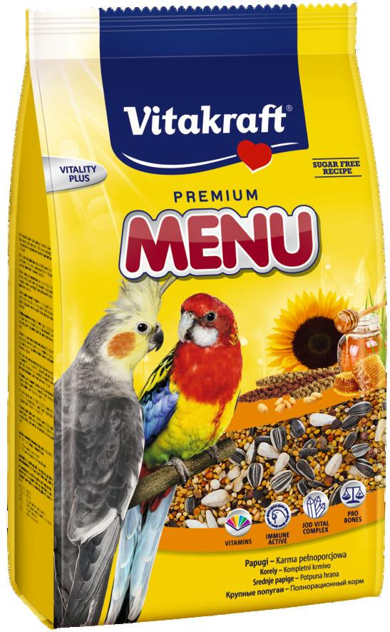 MENU VITAL Futter für mittelgroße Papageien 1kg - VITAKRAFT