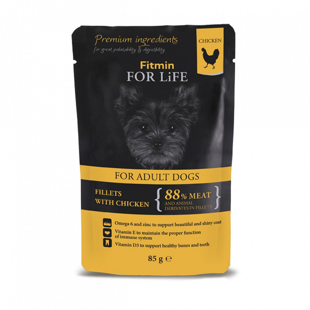 dog For Life Adult Huhn mit Schinken in Gelee 85g - FITMIN