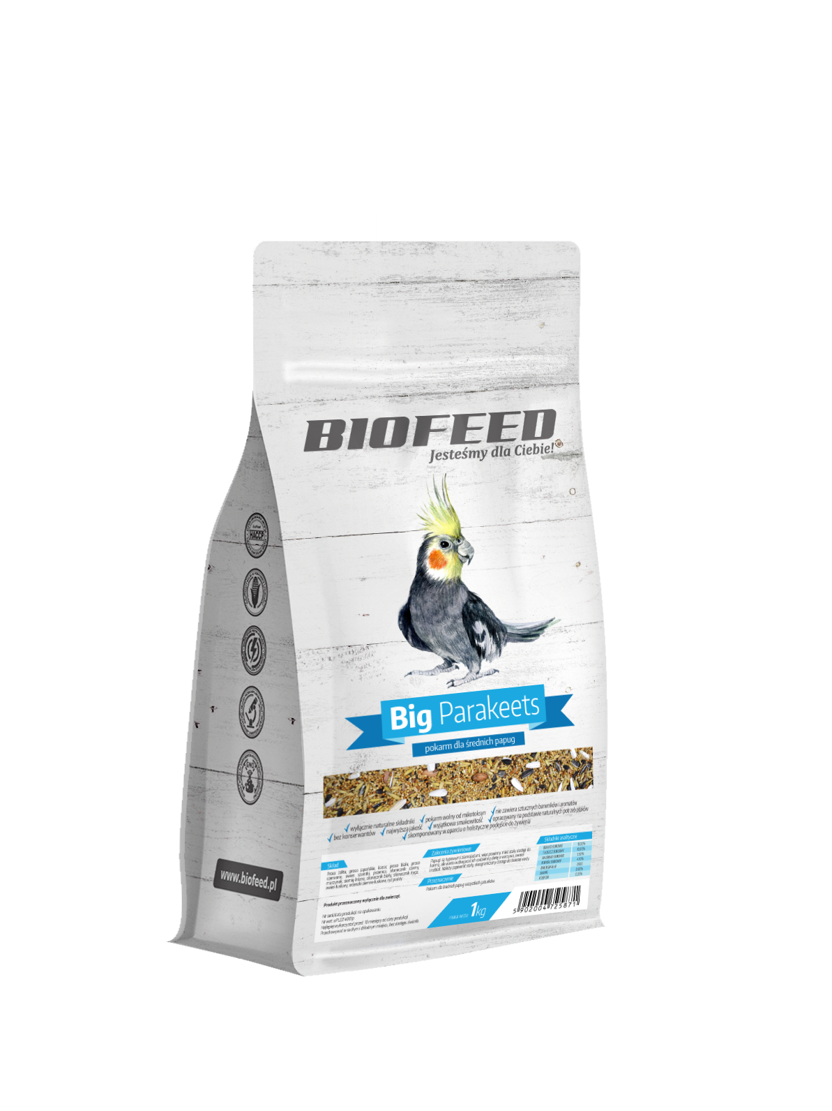 Basic Großsittiche - mittelgroßer Papagei 1kg - BIOFEED