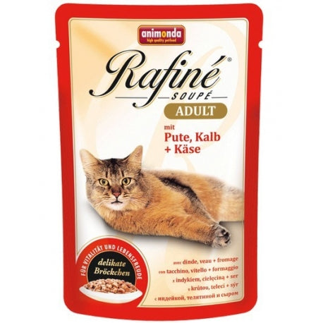 Rafiné Soupé Adult Beutel mit Puten-, Kalbs- und Käsesauce 100 g - ANIMONDA