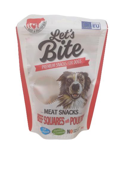 LET'S BITE MEAT SNACKS BEEF SQUARES GEFLÜGEL 80g - BRIT