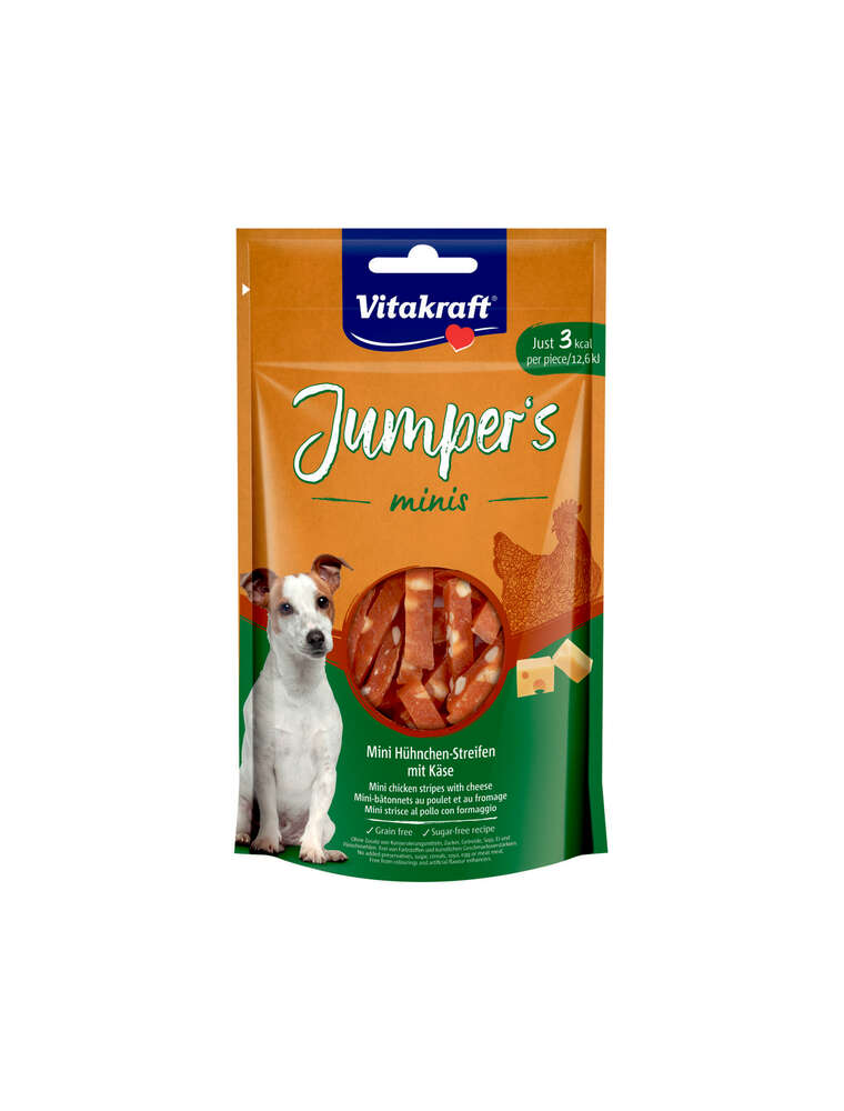 JUMPERS MINIS Leckerli mit Huhn und Käse für Hunde 80g - VITAKRAFT