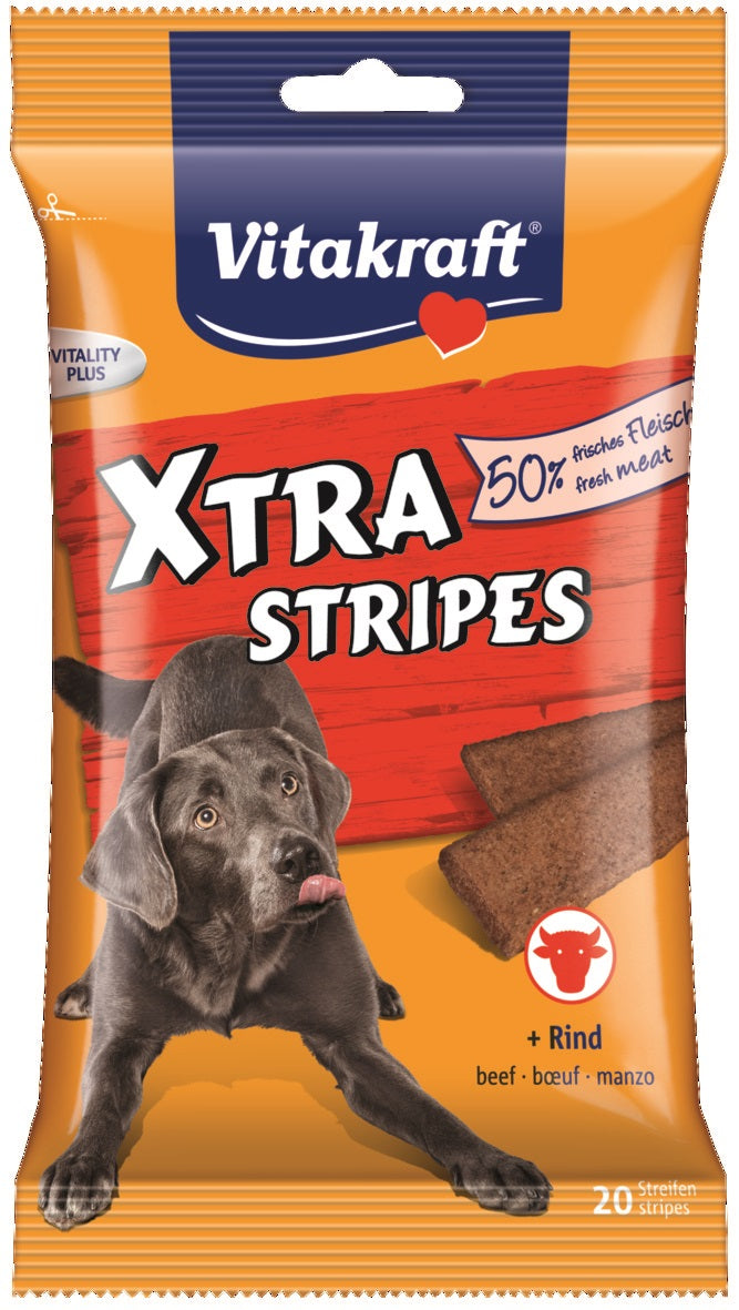 XTRA STRIPES Rind 200 g adm d/Hund - VITAKRAFT