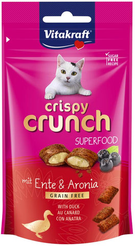 CRISPY CRUNCH Katzenleckerli, Ente und Aronia 60 g - VITAKRAFT