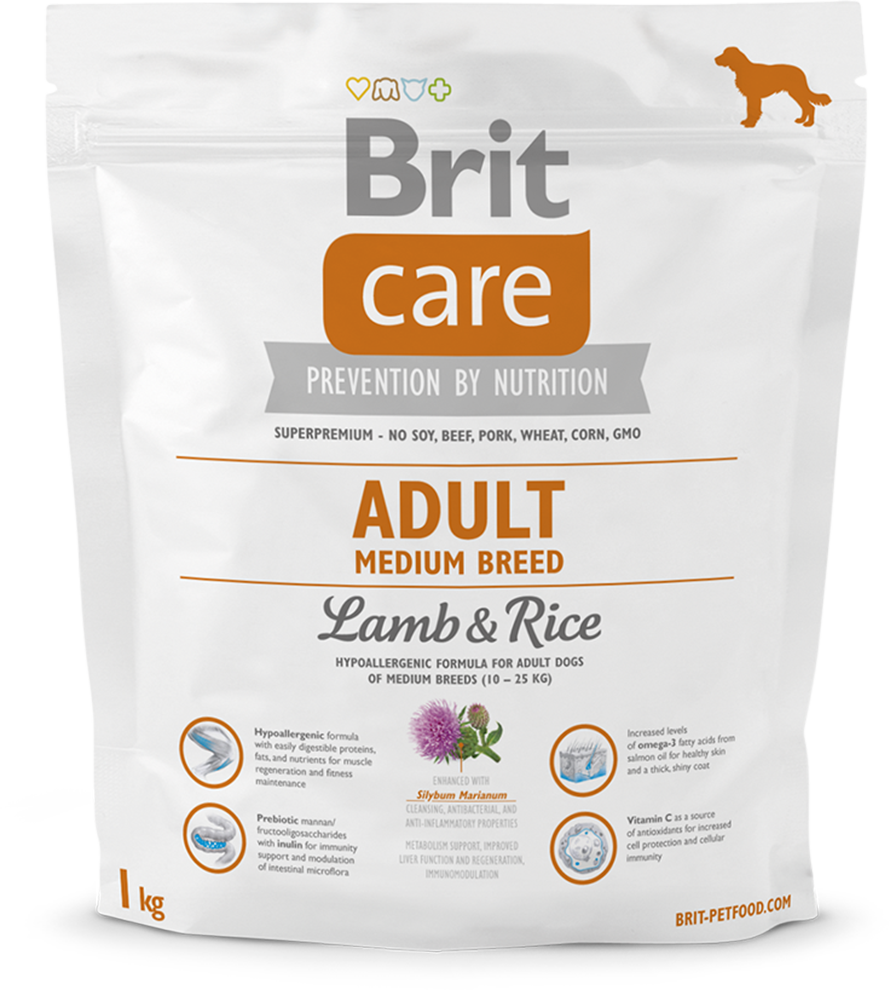 CARE ADULT MEDIUM BREED LAMM & REIS 1kg - BRIT