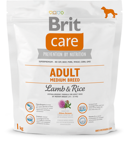 CARE ADULT MEDIUM BREED LAMM & REIS 1kg - BRIT