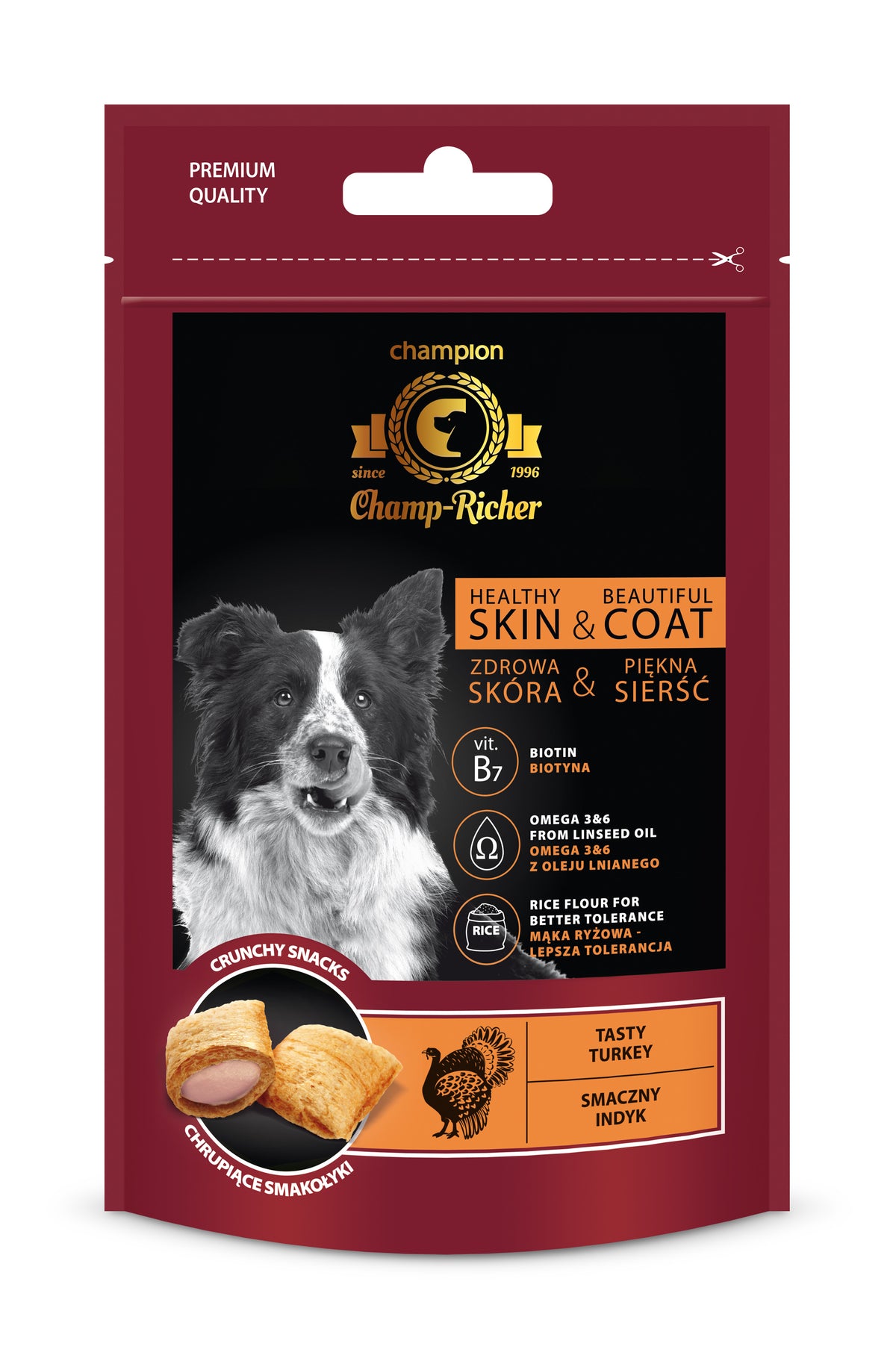 Hundesnacks für Haut und Fell mit Truthahn 90g - CHAMP-RICHER