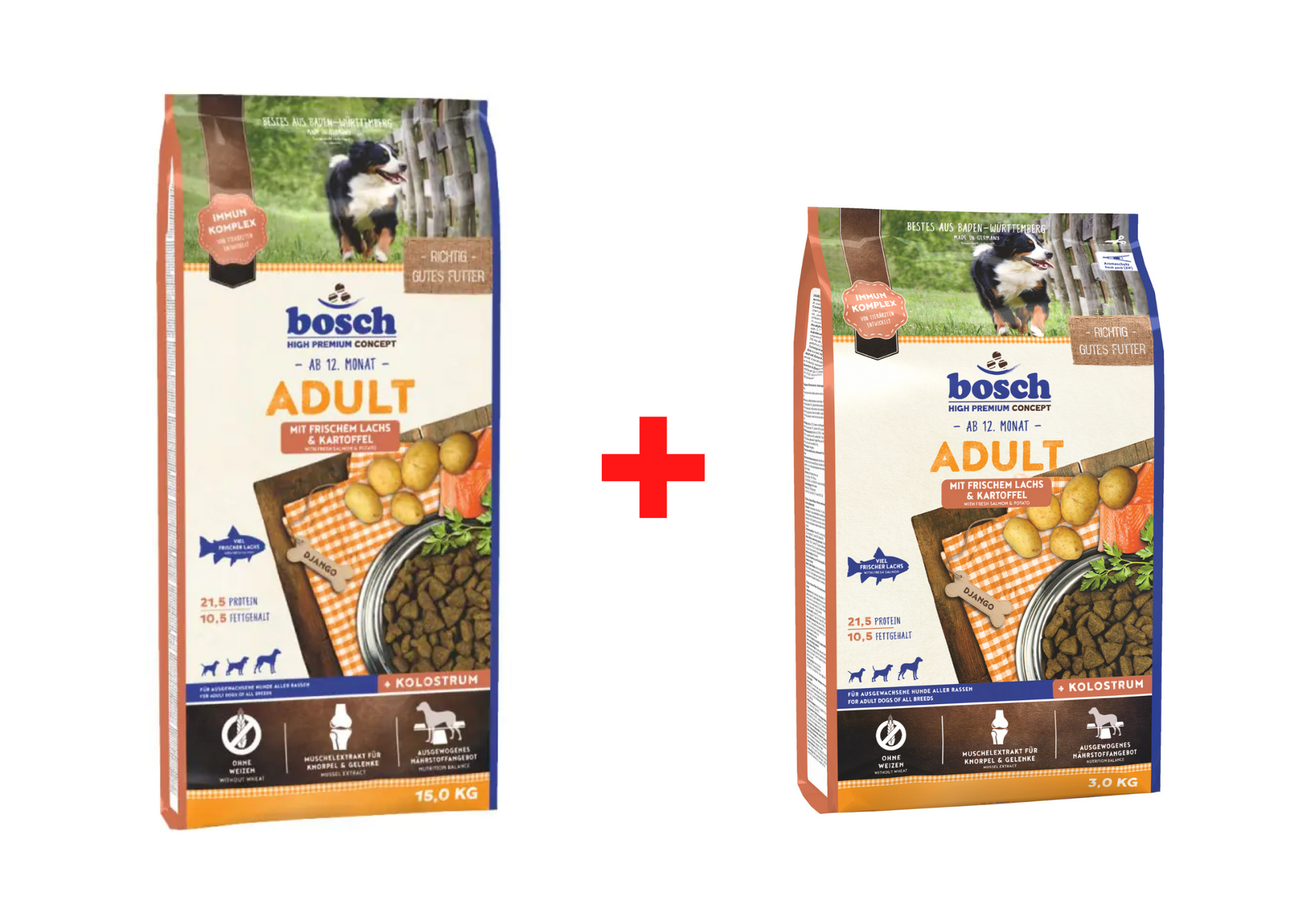 Adult Lachs & Kartoffel Set 15 kg + 3 kg GRATIS - BOSCH