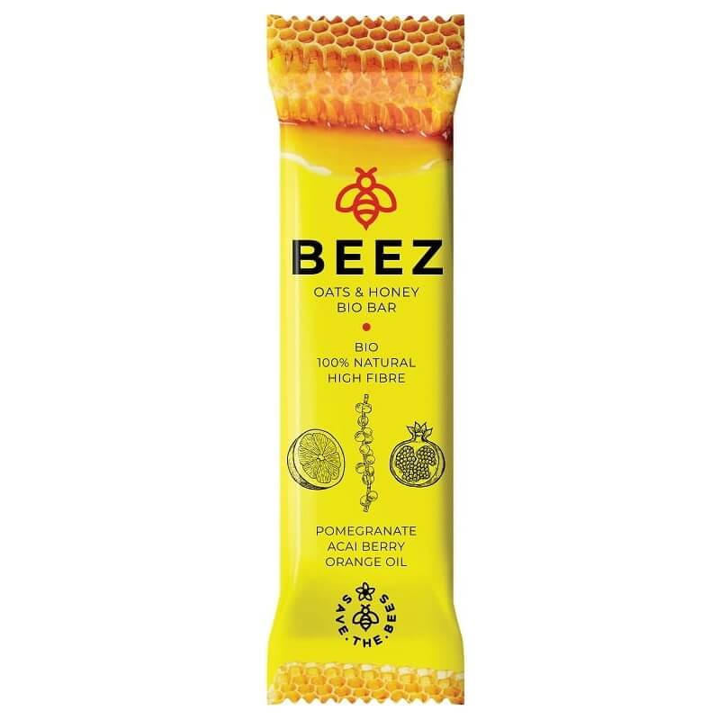 Thanh yến mạch mật ong với lựu, quả acai và tinh dầu cam hữu cơ 40 g - BEEZ