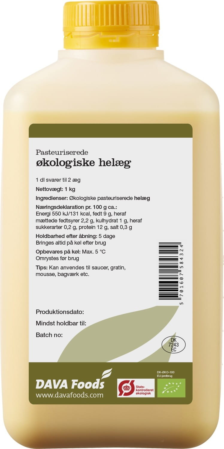 Flüssige Volleier BIO 1 kg - DAVA FOODS